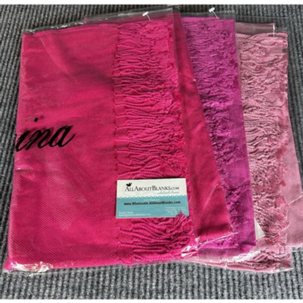 Pashmina Scarf Set of 3 Pink Magenta Mauve 70% Cashmere 30% Silk Seta NIB